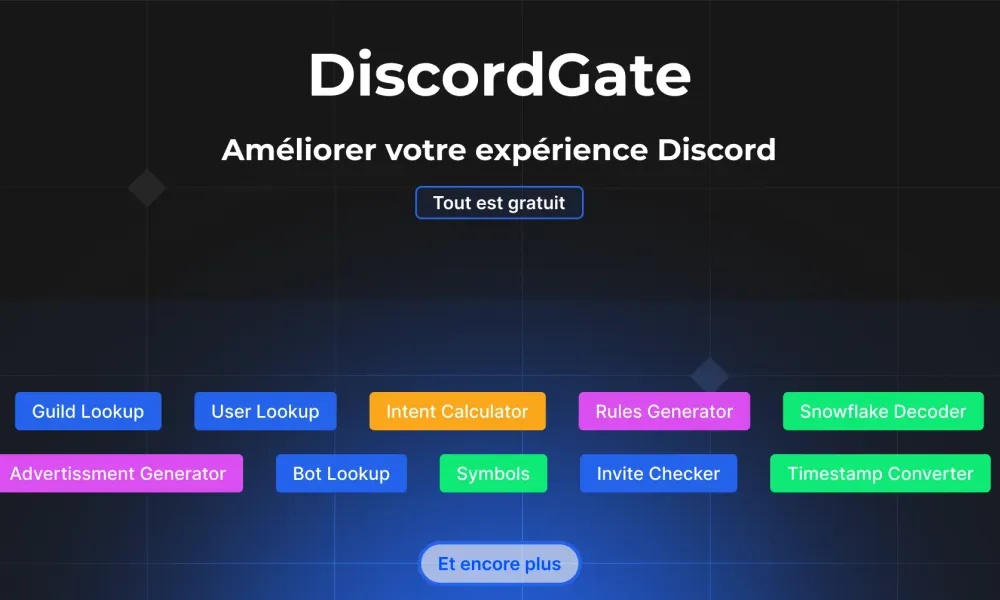 Découvrez des milliers de serveurs Discord actifs dans les domaines du gaming, tech, art et communautés diverses. Accédez à des outils IA puissants pour la création de contenu Discord, la gestion de serveurs et l'engagement utilisateur. Votre hub ultime pour les serveurs et outils Discord.