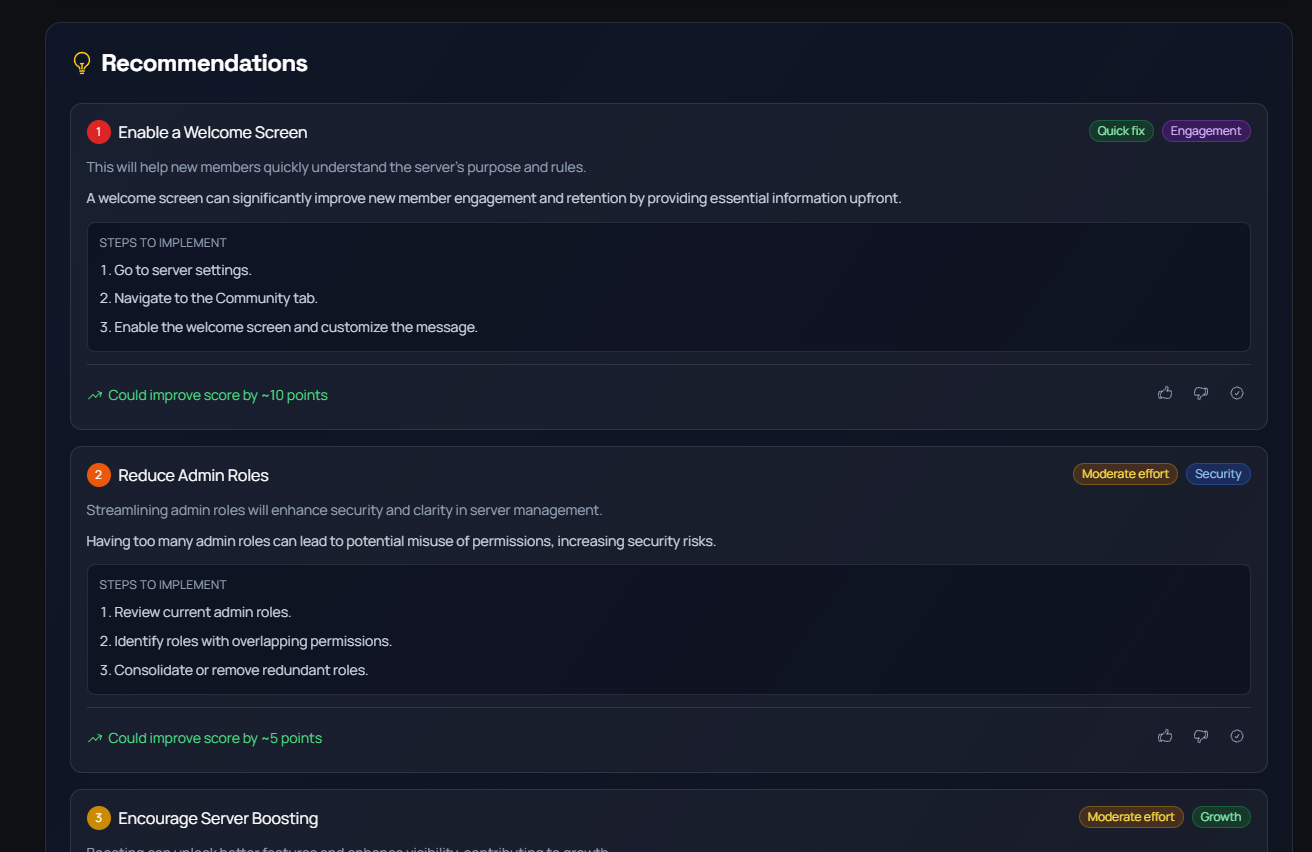 AI recommendation preview